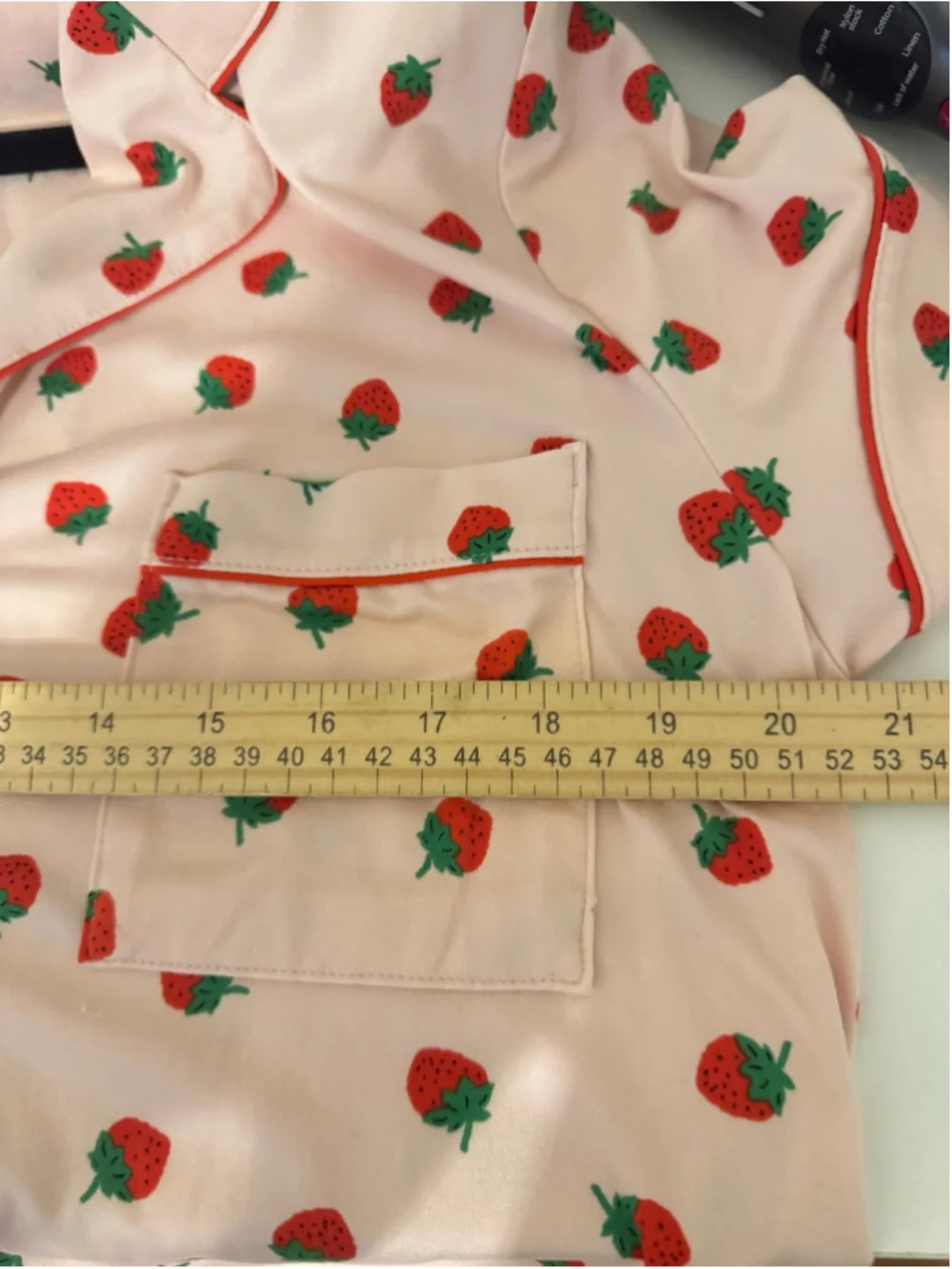 Size L Kate Spade Strawberry Pajama Set, Pink and Red Short sleeve top and pants